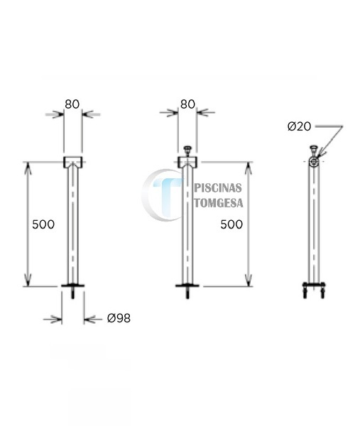 SOPORTE ENROLLADOR FIJO CON PLETINA SOLDADA 87197022 FLEXINOX - Imagen 2